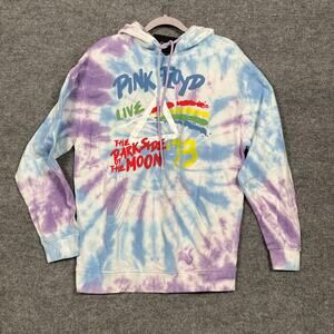 Pink Floyd Mens Size Medium World Tour 87 Tie Dye Hoodie Sweatshirt Long Sleeves
